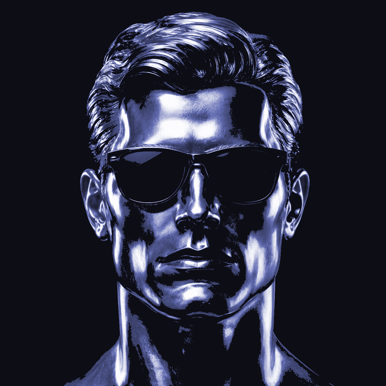 The BroMetal logo: a bro's head wearing sunglasses